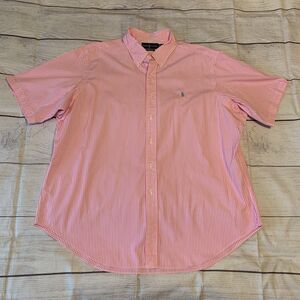 Ralph Lauren Classic Fit Mens Size XXL Button Down Shirt Striped Short Sleeve